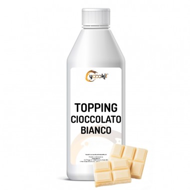 Topping al cioccolato bianco per guarnire dolci 1000 grammi Yoooki